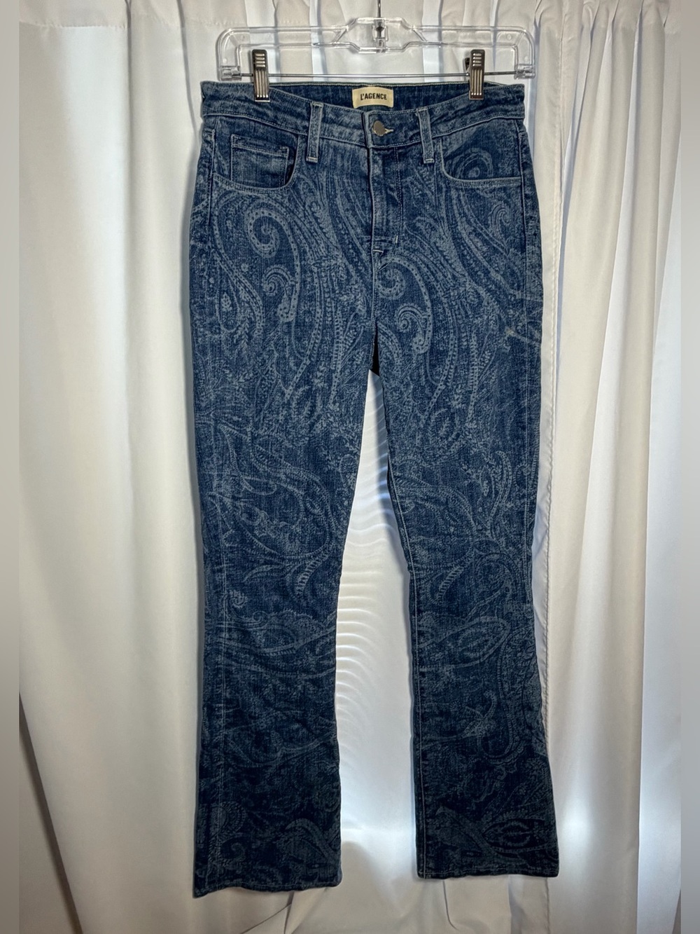 L'AGENCE Stassi Paisley Printed Bootcut Jeans Size 27